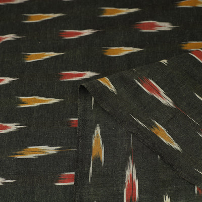 Black - Cotton Pochampally Ikat Fabric 22