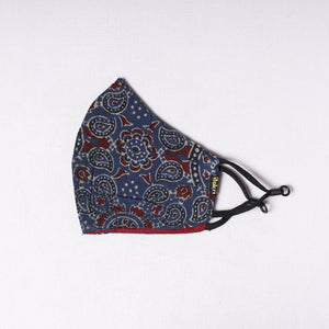 Ajrakh Block Printed Cotton 3 Layer Snug Fit Face Cover