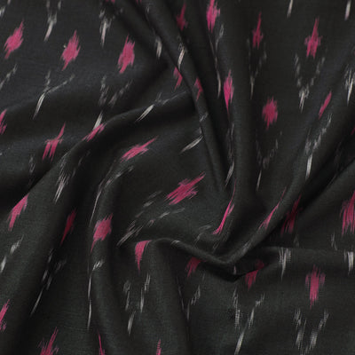Black - Mercerised Cotton Pochampally Ikat Fabric 02
