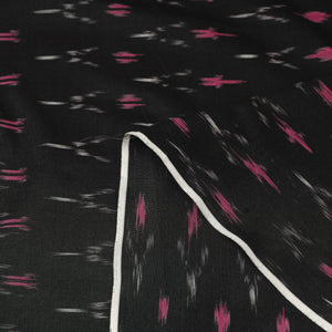 Black - Mercerised Cotton Pochampally Ikat Fabric 02