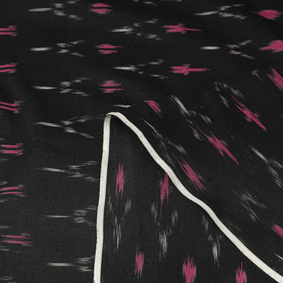 Black - Mercerised Cotton Pochampally Ikat Fabric 02