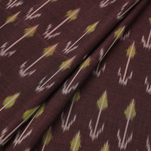 Brown - Mercerised Cotton Pochampally Ikat Fabric 10