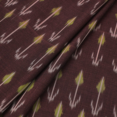 Brown - Mercerised Cotton Pochampally Ikat Fabric 10