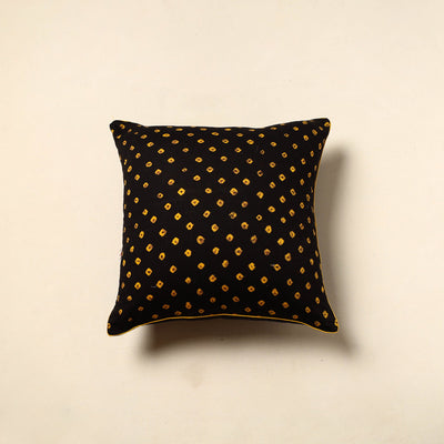 Black - Tie & Dye Cotton Bandhani Cushion Cover (16 x 16 in) 40