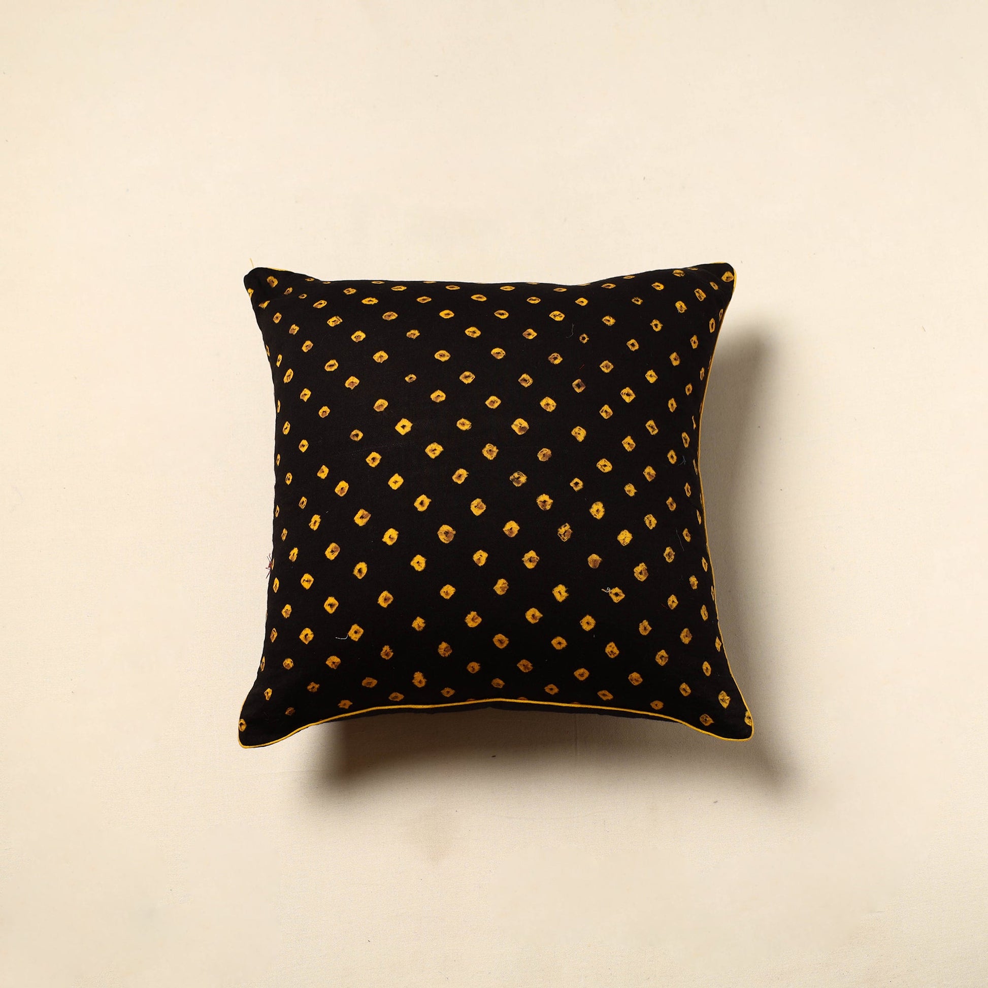 Black - Tie & Dye Cotton Bandhani Cushion Cover (16 x 16 in) 40