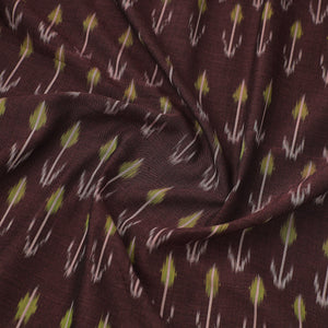 Brown - Mercerised Cotton Pochampally Ikat Fabric 10
