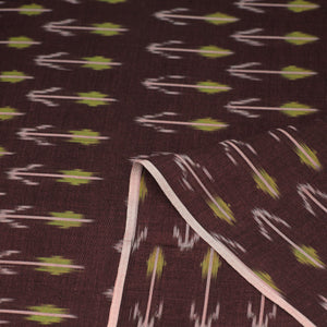 Brown - Mercerised Cotton Pochampally Ikat Fabric 10