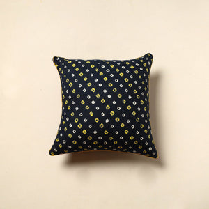 Black - Tie & Dye Cotton Bandhani Cushion Cover (16 x 16 in) 42