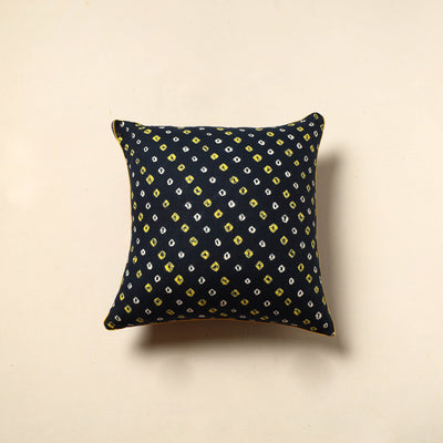 Black - Tie & Dye Cotton Bandhani Cushion Cover (16 x 16 in) 42