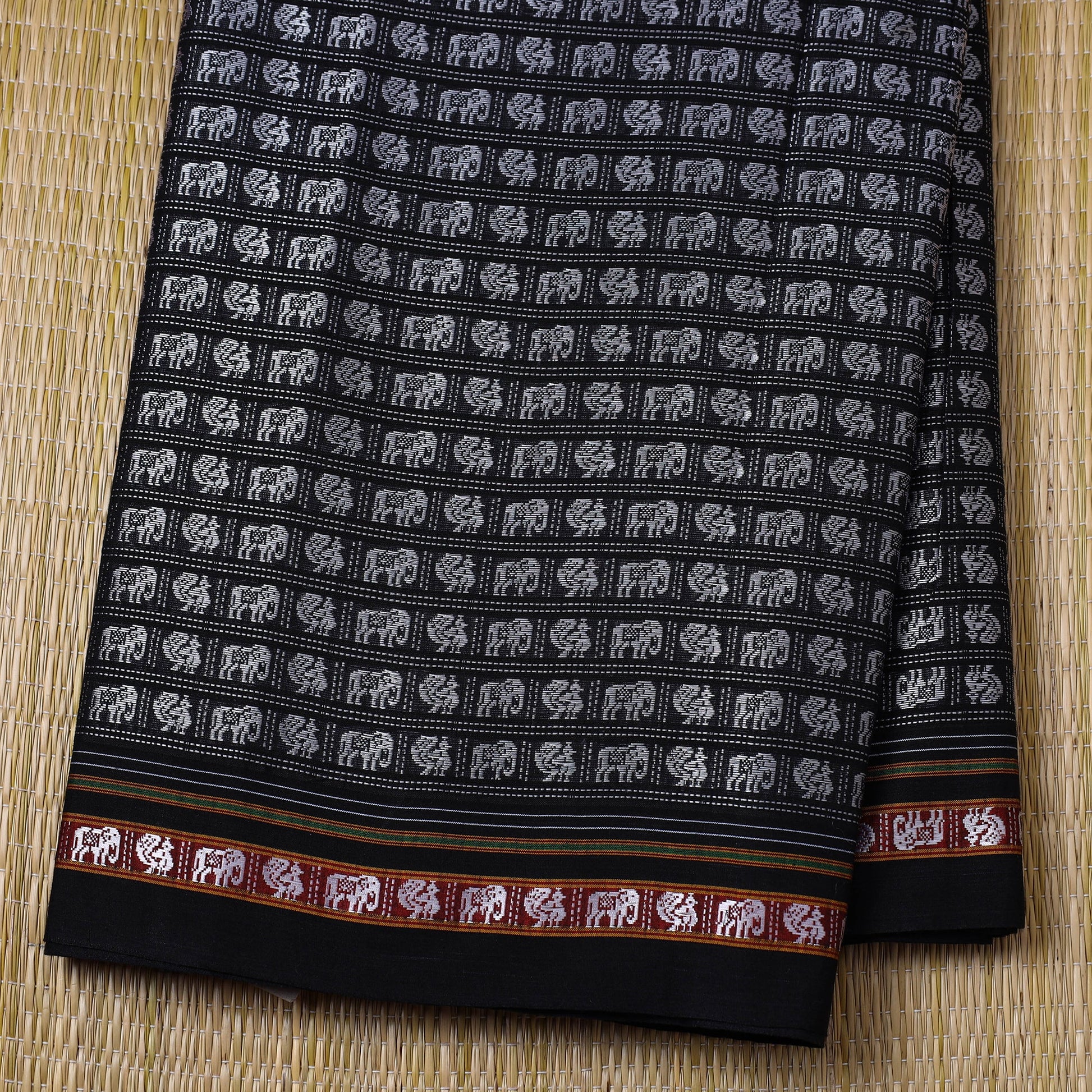 Black - Traditional Khun Weave Cotton Fabric 07