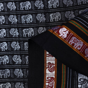 Black - Traditional Khun Weave Cotton Fabric 07