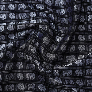 Black - Traditional Khun Weave Cotton Fabric 07