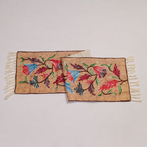 Beige - Original Crewel Wool Hand Embroidery Table Runner (47 x 12 in) 16