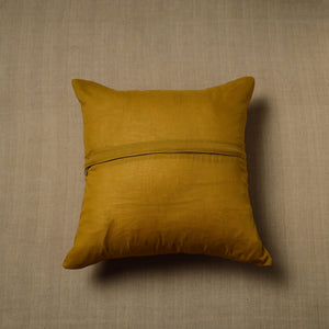 Brown - Patchwork Cotton Kanchipuram Cushion Cover (16 x 16 in) 28