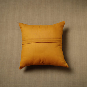 Brown - Patchwork Cotton Kanchipuram Cushion Cover (16 x 16 in) 38