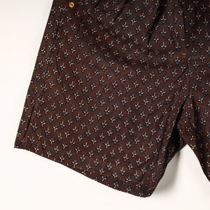 Brown - Ajrakh Block Printed Cotton Unisex Boxer/Shorts