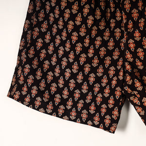 Black - Ajrakh Block Printed Cotton Unisex Boxer/Shorts
