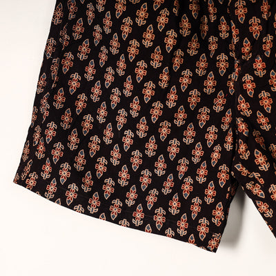 Black - Ajrakh Block Printed Cotton Unisex Boxer/Shorts