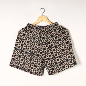 Beige - Ajrakh Block Printed Cotton Unisex Boxer/Shorts