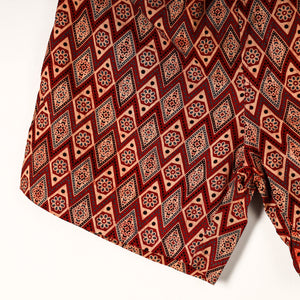 Brown - Ajrakh Block Printed Cotton Unisex Boxer/Shorts