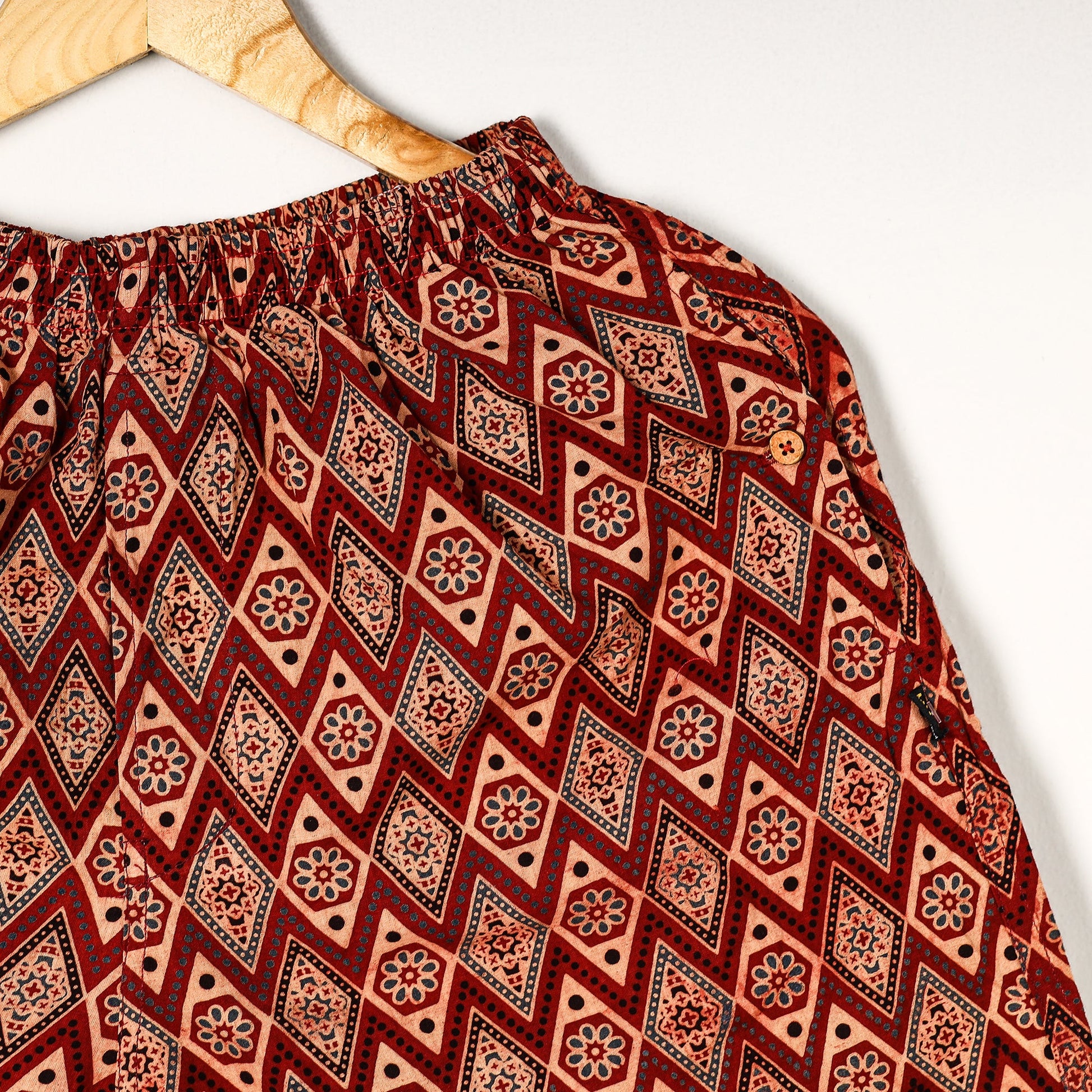Brown - Ajrakh Block Printed Cotton Unisex Boxer/Shorts