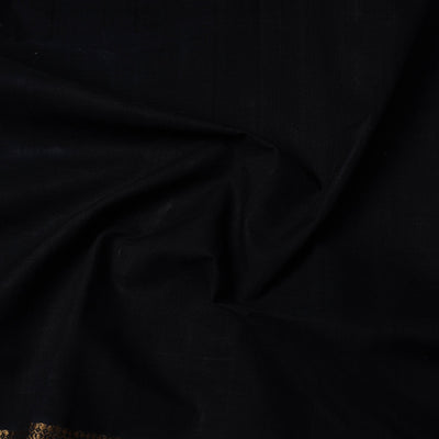 Black - Original Mangalagiri Handloom Cotton Zari Border Fabric 01
