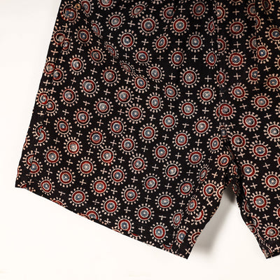 Black - Ajrakh Block Printed Cotton Unisex Boxer/Shorts
