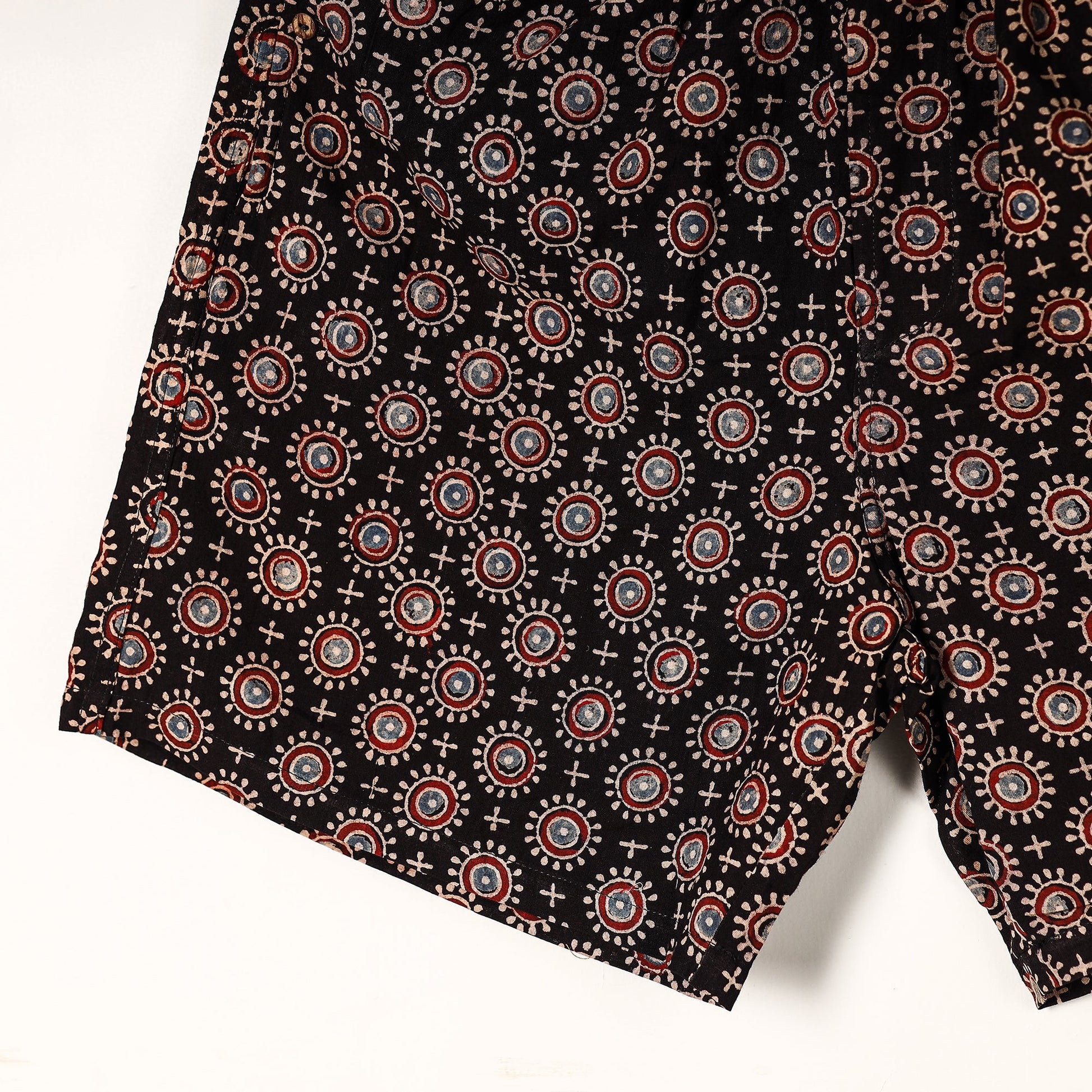 Black - Ajrakh Block Printed Cotton Unisex Boxer/Shorts