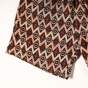 Brown - Ajrakh Block Printed Cotton Unisex Boxer/Shorts