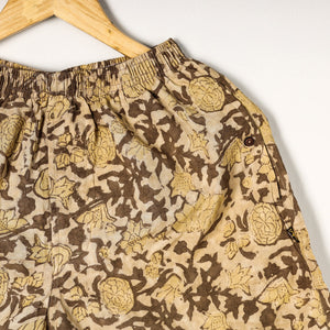 Brown - Ajrakh Block Printed Cotton Unisex Boxer/Shorts
