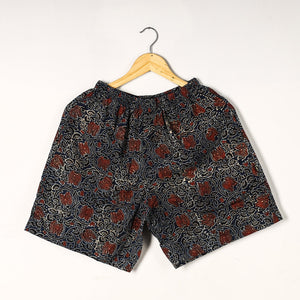 Blue - Ajrakh Block Printed Cotton Unisex Boxer/Shorts