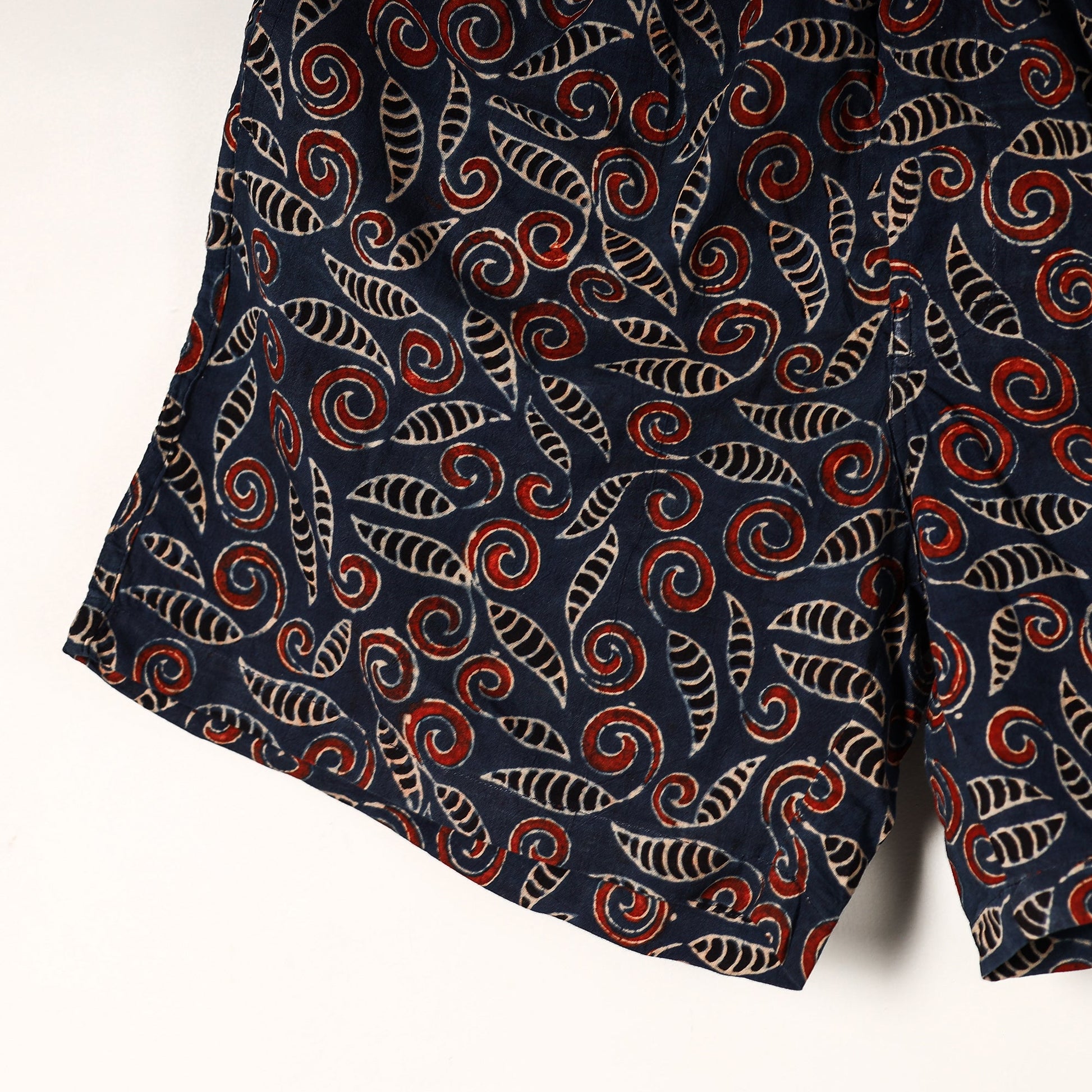 Blue - Ajrakh Block Printed Cotton Unisex Boxer/Shorts