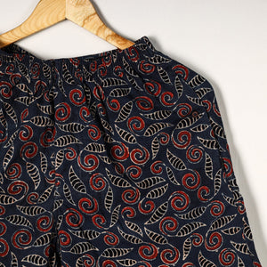 Blue - Ajrakh Block Printed Cotton Unisex Boxer/Shorts