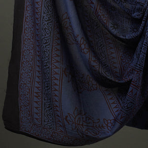 Blue - 3pc Natural Dyed Cotton Bagh Print Dress Material 05