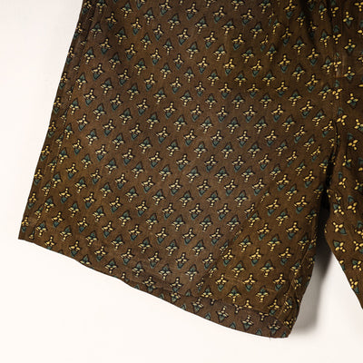 Brown - Ajrakh Block Printed Cotton Unisex Boxer/Shorts