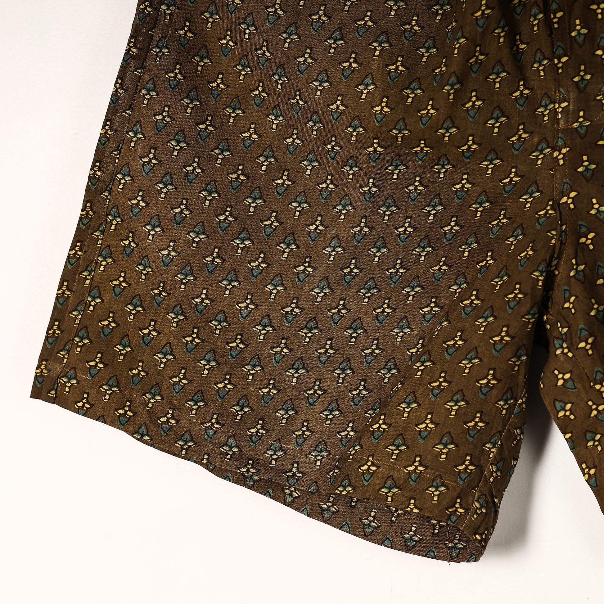 Brown - Ajrakh Block Printed Cotton Unisex Boxer/Shorts