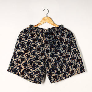 Blue - Ajrakh Block Printed Cotton Unisex Boxer/Shorts