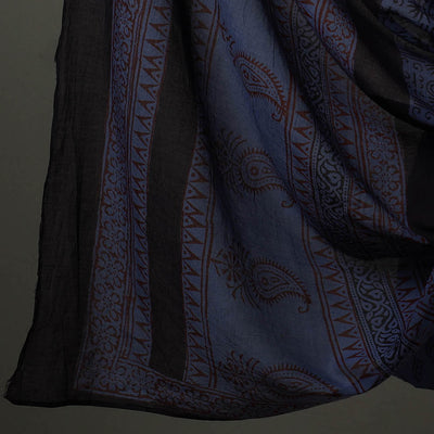 Blue - 3pc Natural Dyed Cotton Bagh Print Dress Material 09