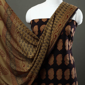 3pc Natural Dyed Cotton Bagh Print Dress Material 14