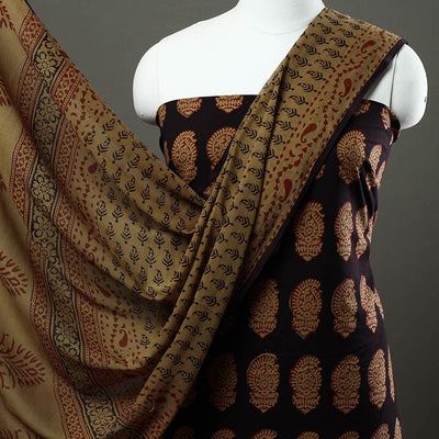3pc Natural Dyed Cotton Bagh Print Dress Material 14