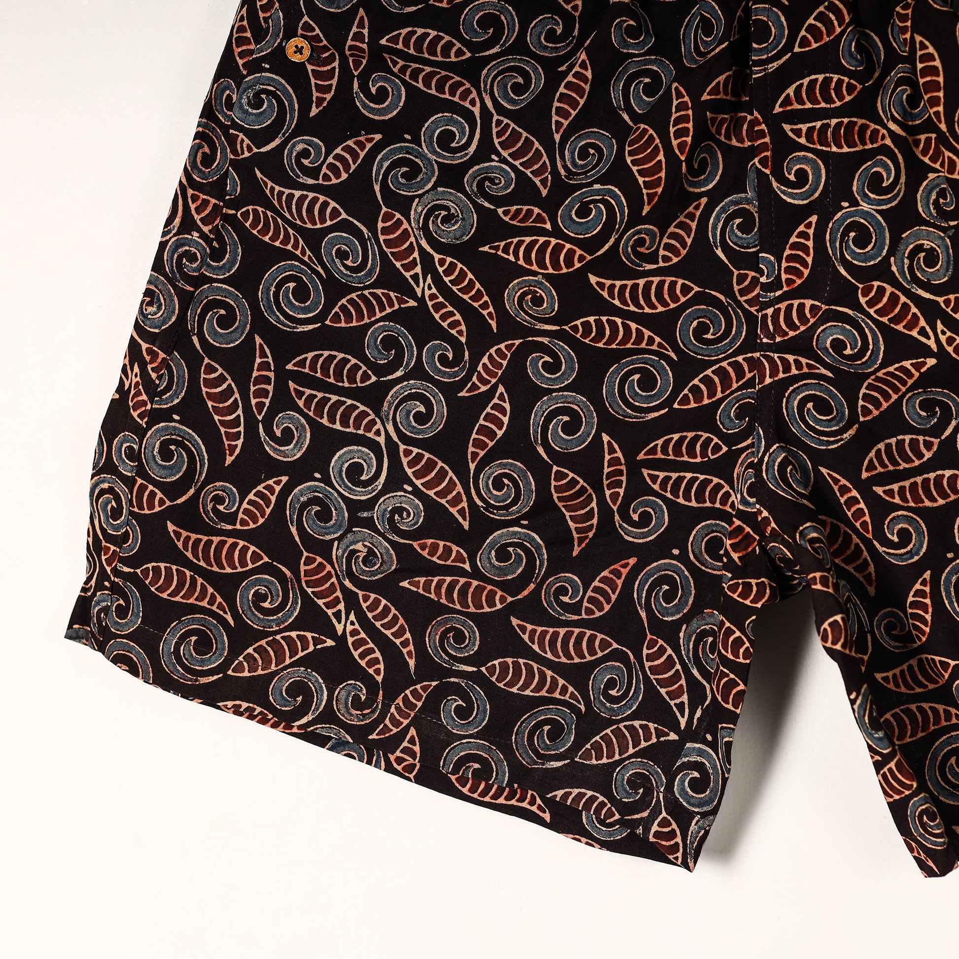 Black - Ajrakh Block Printed Cotton Unisex Boxer/Shorts