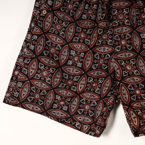 Black - Ajrakh Block Printed Cotton Unisex Boxer/Shorts