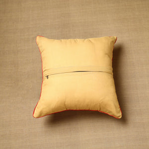 Beige - Block Print Cotton Kalamkari Cushion Cover (16 x 16 in) 71