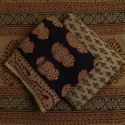 3pc Natural Dyed Cotton Bagh Print Dress Material 14