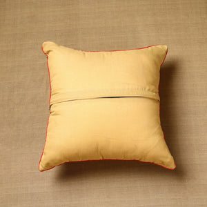 Beige - Block Print Cotton Kalamkari Cushion Cover (16 x 16 in) 74