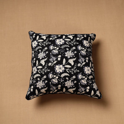 Black - Jaipur Print Cotton Cushion Cover (16 x 16 in) 89