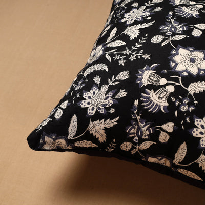 Black - Jaipur Print Cotton Cushion Cover (16 x 16 in) 89