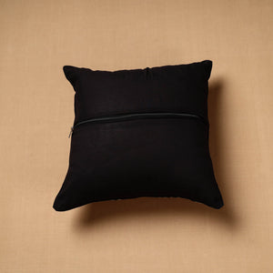 Black - Jaipur Print Cotton Cushion Cover (16 x 16 in) 89