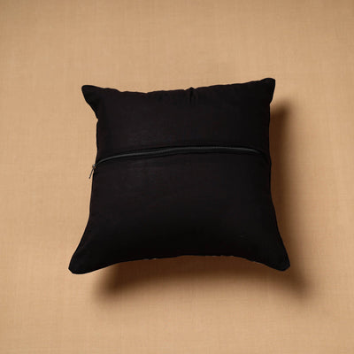 Black - Jaipur Print Cotton Cushion Cover (16 x 16 in) 89
