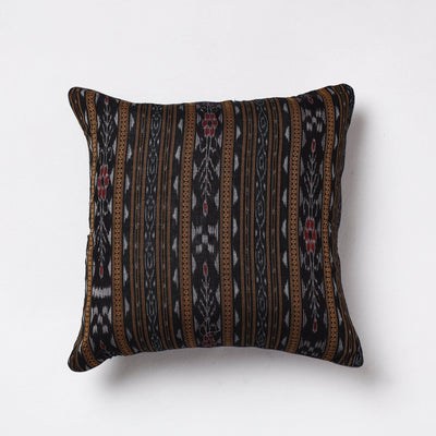 Brown - Sambalpuri Ikat Cotton Cushion Cover (16 x 16 in)